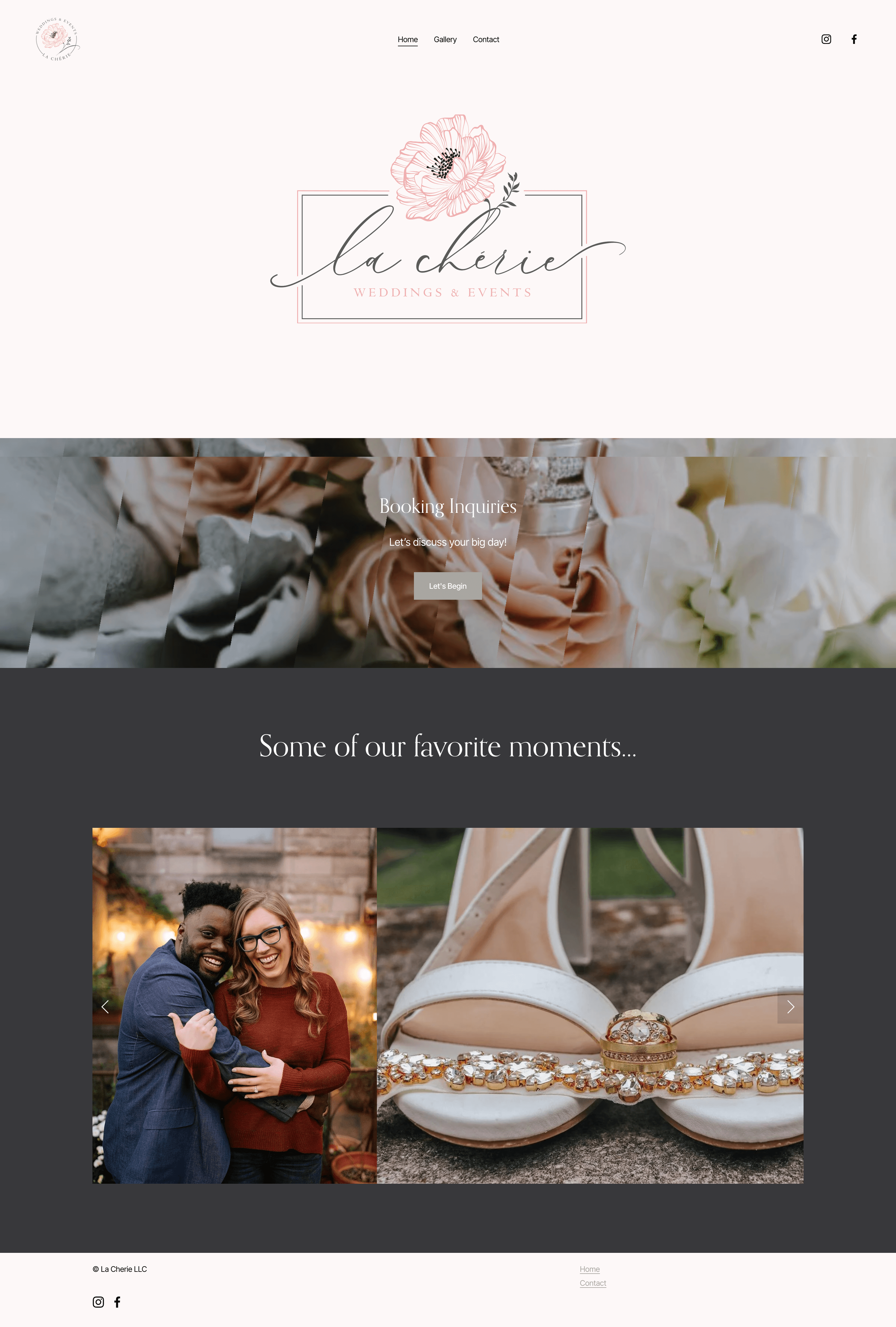 La Chérie Weddings homepage before the rebuild
