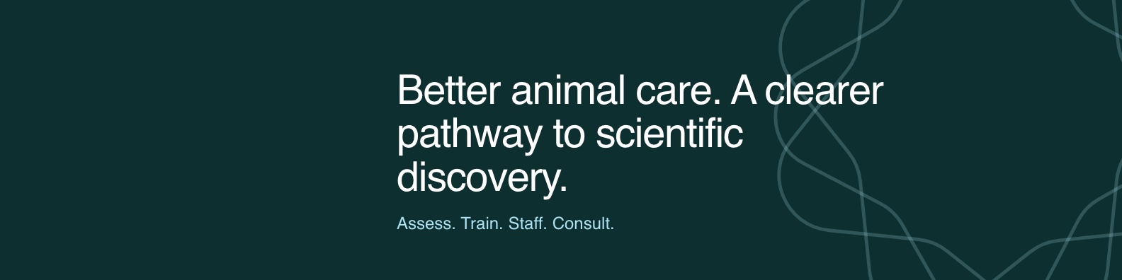 ACTS LinkedIn banner on Deep Teal: Better animal care. A clearer pathway to scientific discovery. Assess. Train. Staff. Consult.